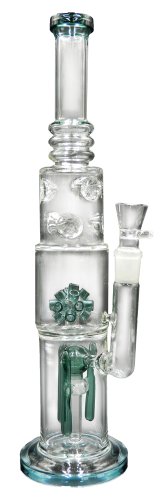 Basil  Bush  The  Virus  Heavy  Duty  Glass  Double  Percolator  Bong