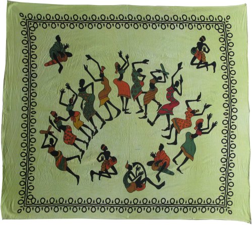 Dancing  Tribal  Design  Double  Bed  Cover