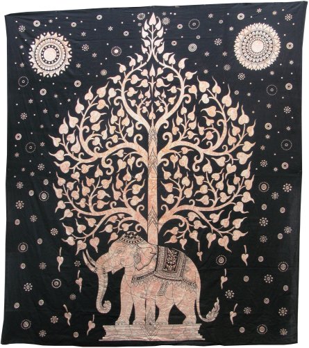 Tree  Elephant  Double  Bed  Cover